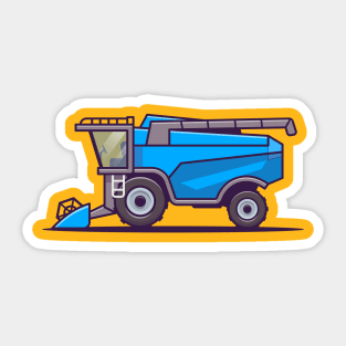 Tractor Farm Cartoon Illustration Sticker